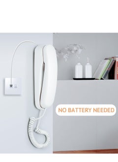 Generic Corded Phone for Home, Durable landline Phone with Large Buttons for Seniors, Versatile Mini Phone for The Home, Office, and More(White)  - Image 2