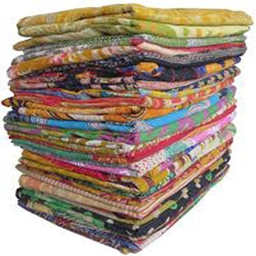 TEXTILLHUB Indian Tribal Kantha Quilt Vintage Handmade Blanket Patch Throw Hippie Bohemian Cotton Saree Made Kantha (5) - Image 2