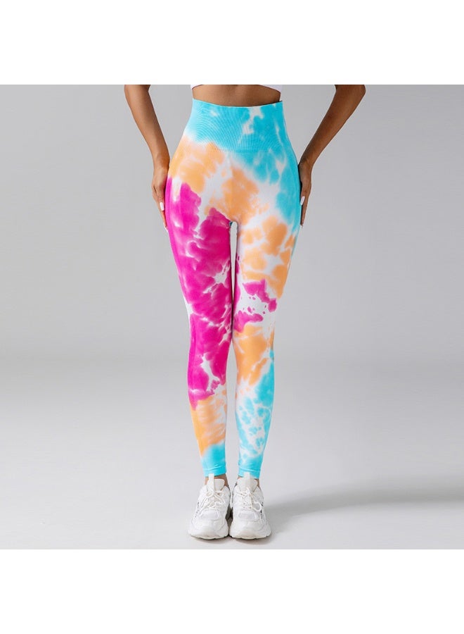 NIBEMINENT Seamless Tie-Dye High-Waisted Yoga Pants - Butt-Lifting Workout Leggings for Women, Squat-Proof Gym Running Tights with Tummy Control - Image 1