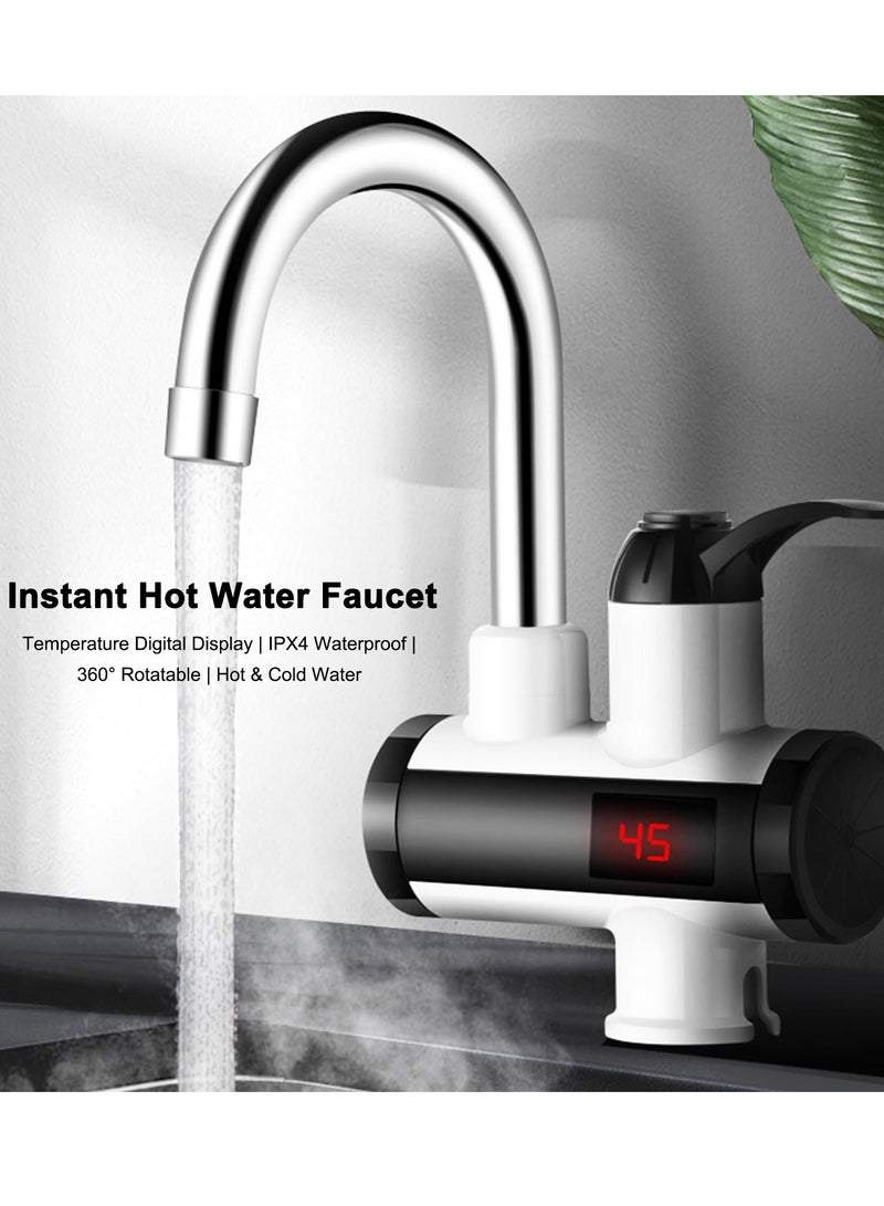 AL RAID 3000W Instant Hot Water Faucet Electric Water Heater Tap with LED Digital Display Kitchen Bathroom Water Heating Faucet IPX4 Waterproof 360° Rotatable 220V - Image 3