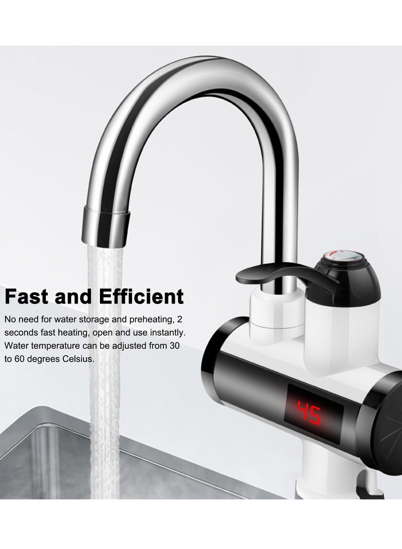 AL RAID 3000W Instant Hot Water Faucet Electric Water Heater Tap with LED Digital Display Kitchen Bathroom Water Heating Faucet IPX4 Waterproof 360° Rotatable 220V - Image 4