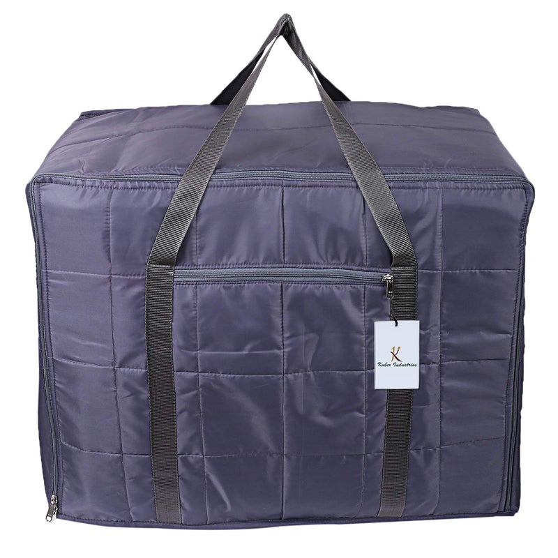 Kuber Industries Rectangular Parachute Jumbo Underbed Moisture Proof Storage Bag with Zipper Closure and Handle Grey Standard CTKTC06896 - Image 1