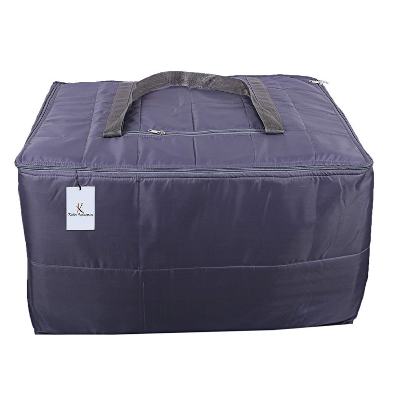 Kuber Industries Rectangular Parachute Jumbo Underbed Moisture Proof Storage Bag with Zipper Closure and Handle Grey Standard CTKTC06896 - Image 2