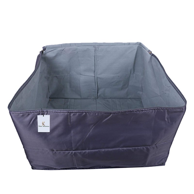 Kuber Industries Rectangular Parachute Jumbo Underbed Moisture Proof Storage Bag with Zipper Closure and Handle Grey Standard CTKTC06896 - Image 5