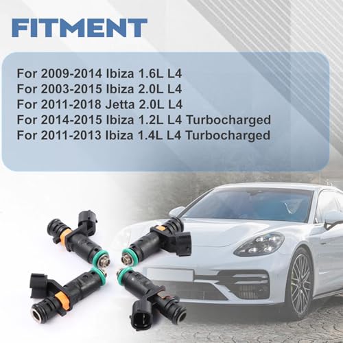 cycwer 4pcs 06A906031CP Fuel Injector for 20112018 Jetta 20 20032015 Ibiza 12 14 16 20 Automotive Replacement Fuel Injectors - Image 3
