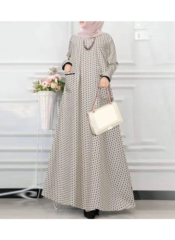 Generic - Women's Long Sleeved Spring And Autumn Oversized Polka Dot loose Fitting Robe - Image 1