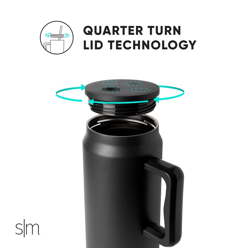 Simple Modern Simple Modern 50 oz Mug Tumbler with Handle and Straw Lid | Reusable Insulated Stainless Steel Large Travel Jug Water Bottle | Gifts for Women Men Him Her | Trek Collection | 50oz | Winter White - Image 5