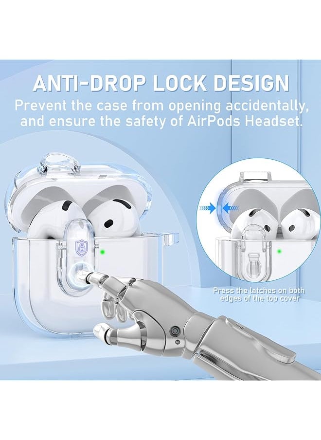 erorex - With Safety Lock Compatible With Airpods 4 Case Clear Soft Tpu Transparent Airpods 4Th Generation Case Full Protection Cover With Keychain For Airpods 4 Gen 2024 Usb C Clear - Image 1