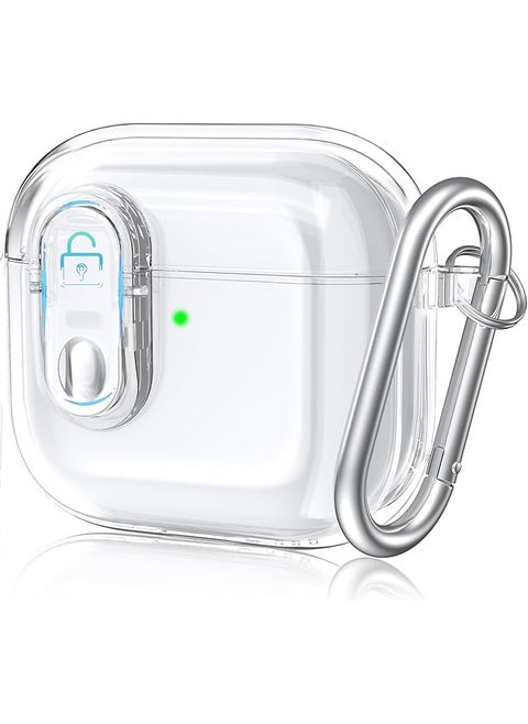 With Safety Lock Compatible With Airpods 4 Case Clear Soft Tpu Transparent Airpods 4Th Generation Case Full Protection Cover With Keychain For Airpods 4 Gen 2024 Usb C Clear