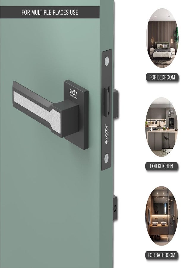 Gloxy Mortise Baby Latch Door Lock for Balcony Pull Handle Door Lock Store Room Mortise Keyless Handle Set with Brass Baby Latch for All Doors |Black Finish (2 Years Warranty, Pack of 1) - Image 3