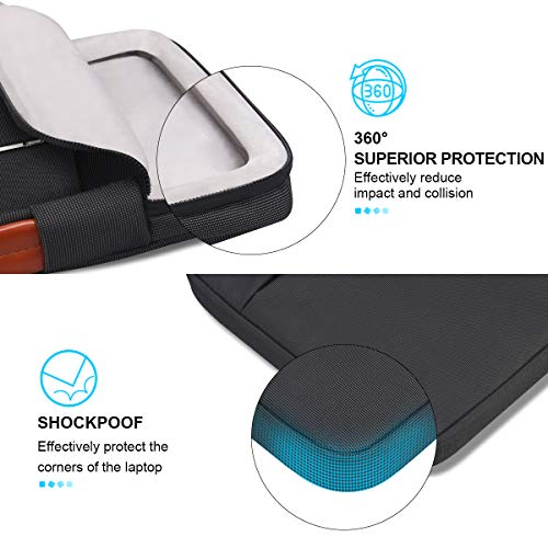 Lacdo 360° Protective Laptop Sleeve Case for 16 inch New MacBook Pro M4/M3/M2/M1 Pro/Max A3403 A3186 A2991 A2780 A2485 A2141 2024-2019, 15 inch Surface Laptop 7th Copilot+PC/6/5/4/3 Computer Bag,Black - Image 3