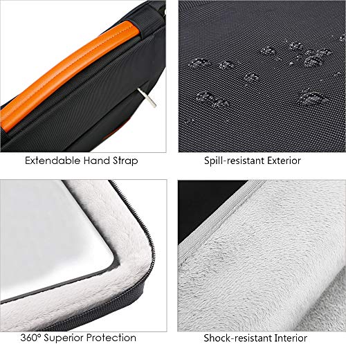 Lacdo 360° Protective Laptop Sleeve Case for 16 inch New MacBook Pro M4/M3/M2/M1 Pro/Max A3403 A3186 A2991 A2780 A2485 A2141 2024-2019, 15 inch Surface Laptop 7th Copilot+PC/6/5/4/3 Computer Bag,Black - Image 4