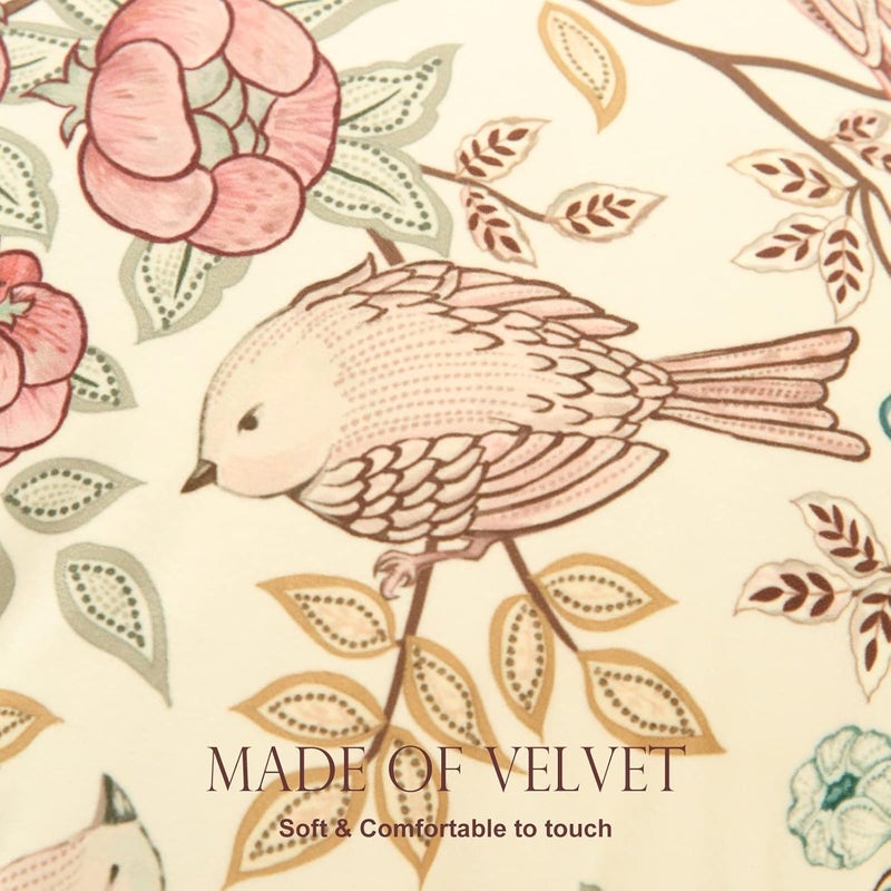patdrea أغطية وسائد الديكور المخملية من باتدريا أوروبية الشام، مجموعة أغطية الوسائد الزخرفية الناعمة والمتينة لحافات الوسائد للأريكة غرفة النوم الس��ارة (عبوتان زهري زهري) - Image 4