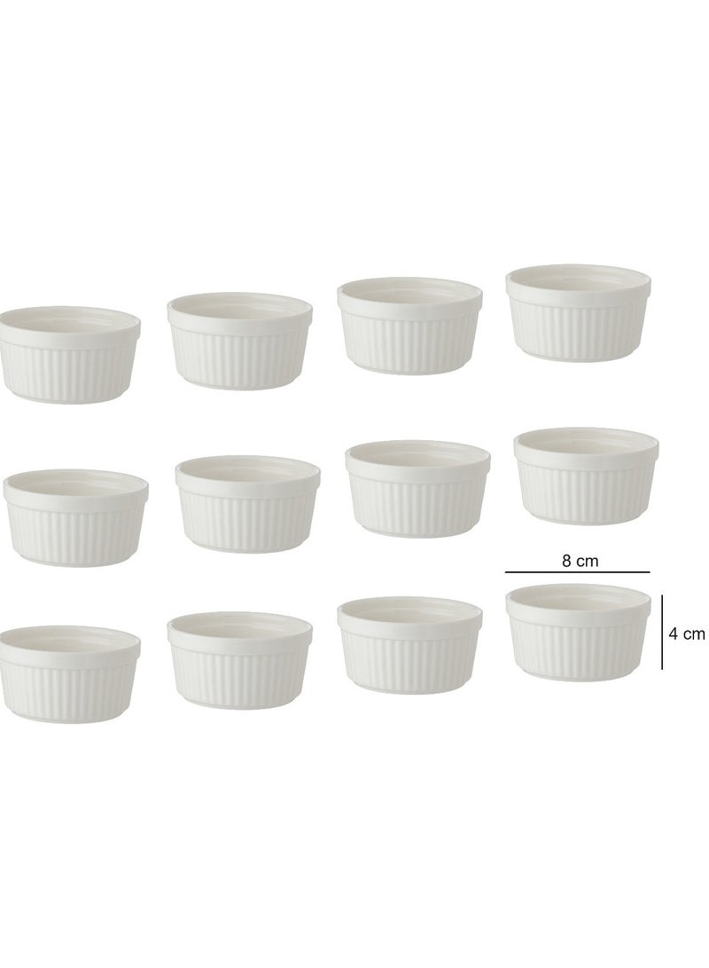 Dania Porcelain yogurt oven set, consisting of 12 pieces, white Size 8 cm - Image 3