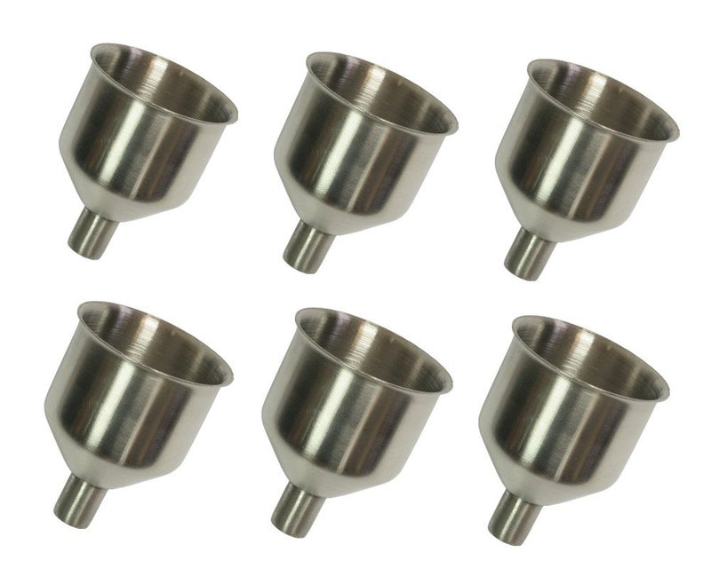 yueton Pack of 6 Stainless Steel Mini Funnel for Essential Oil Bottle, Flasks - Image 1