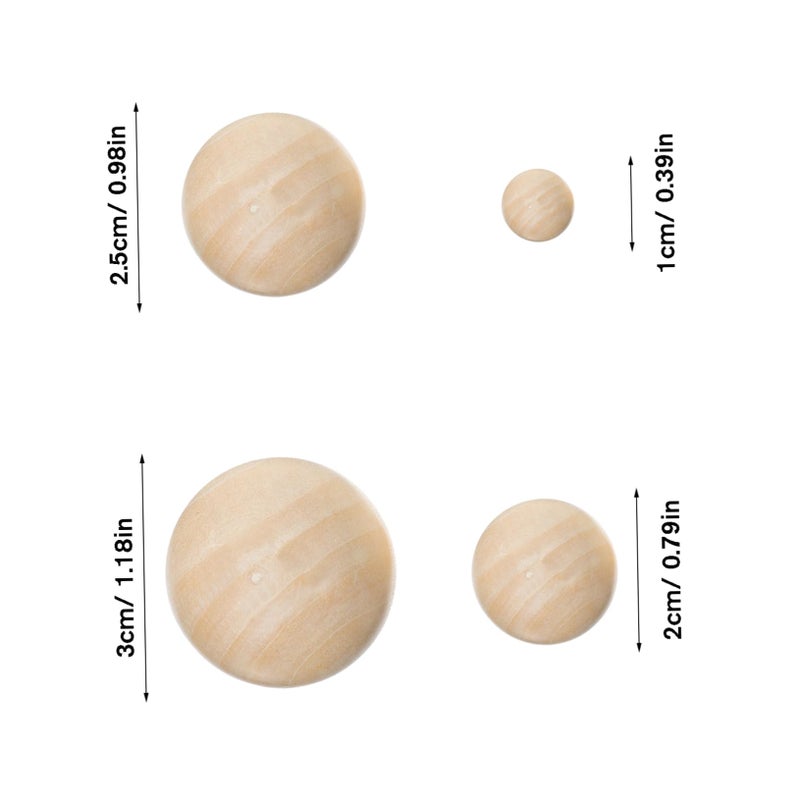 40 Unfinished Solid Wood Craft Balls No Holes Natural Color DIY Arts Crafts Home Decor - Image 3