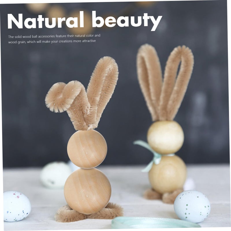 40 Unfinished Solid Wood Craft Balls No Holes Natural Color DIY Arts Crafts Home Decor - Image 4