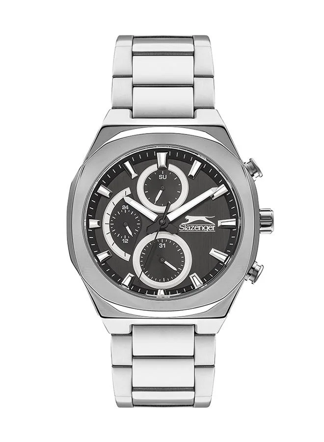 Slazenger Slazenger Men's Quartz Movement Watch, Multi Function Display and Metal Strap - SL.9.6503.2.03, Silver