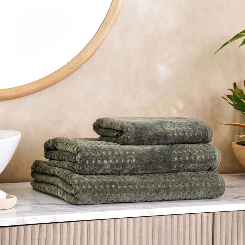 Pan Home منشفة استحمام فاخرة من فيلور باللون الأخضر 90x150 سم - Image 4