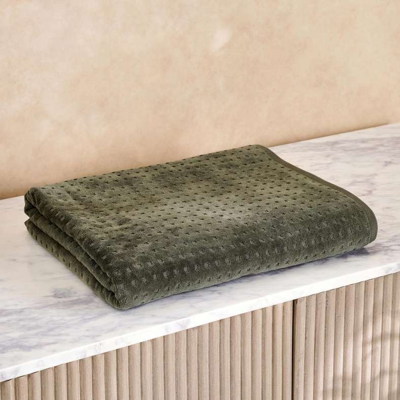 Pan Home منشفة استحمام فاخرة من فيلور باللون الأخضر 90x150 سم - Image 2
