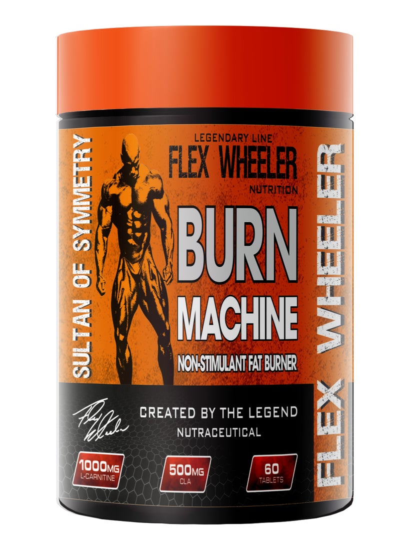 Flex Wheeler Nutrition Burn Machine Non-Stimulant Fat Burner - Advanced Fat Metabolism Support (60 Servings) - Image 1