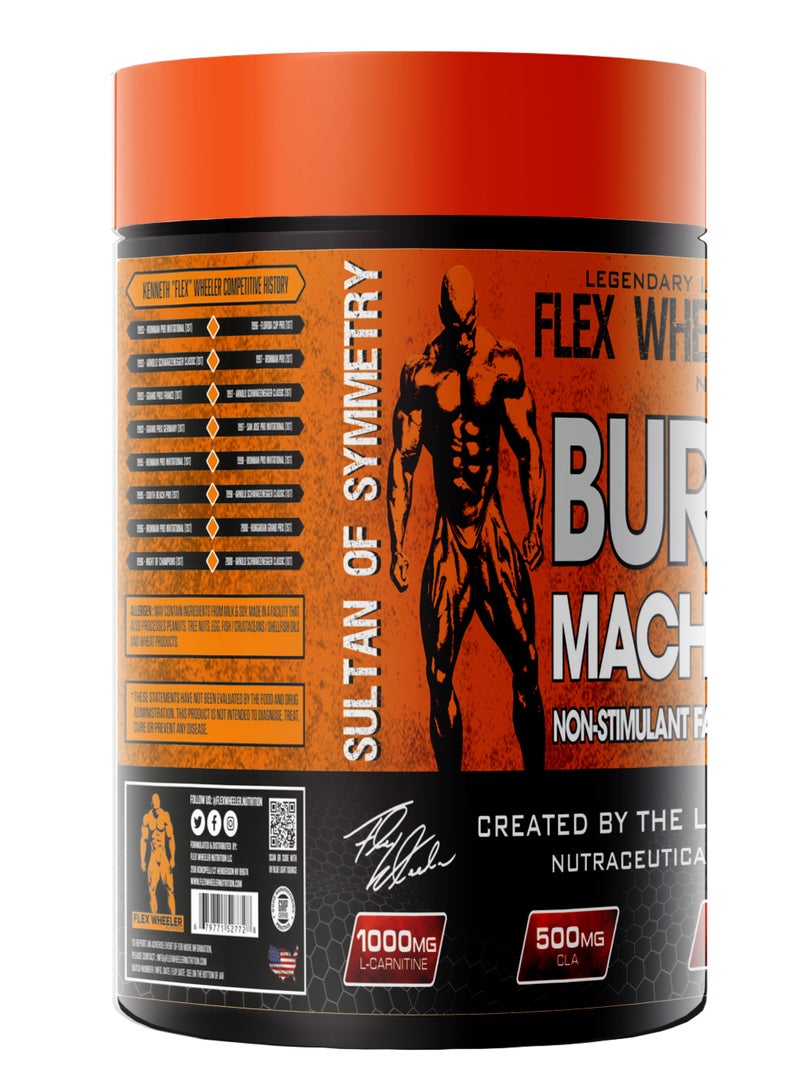 Flex Wheeler Nutrition Burn Machine Non-Stimulant Fat Burner - Advanced Fat Metabolism Support (60 Servings) - Image 2