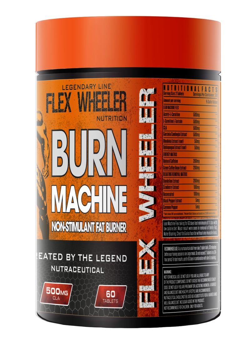 Flex Wheeler Nutrition Burn Machine Non-Stimulant Fat Burner - Advanced Fat Metabolism Support (60 Servings) - Image 3