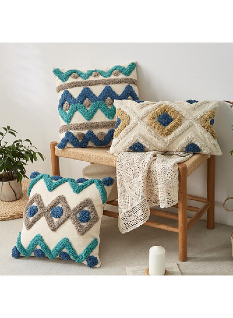 Bluejw Cushion Cover 45x45cm Handcrafted Throw Pillow Cover Boho Decor Cushion Tassel Decorative Pillowcase Woven Throw Tufted for Home Bohemian Decor - Image 5