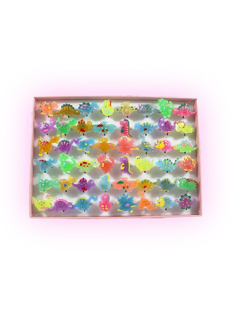 Cartoon Dinosaur Glowing Ring Children Toy 48-Piece Pack  - Image 1