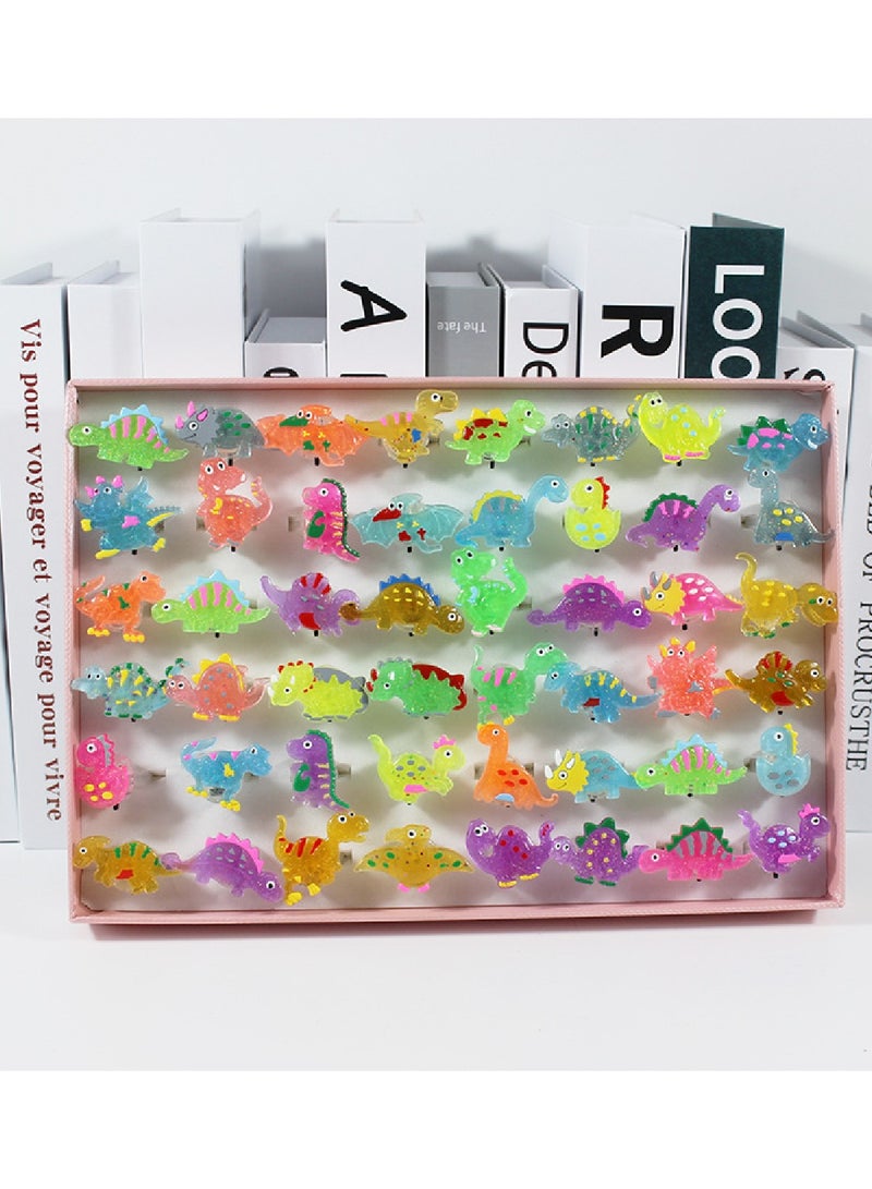 Cartoon Dinosaur Glowing Ring Children Toy 48-Piece Pack  - Image 2