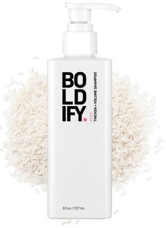 Boldify Boldify Thickening Shampoo - Rice Water Shampoo for Thinning and Oily Hair - Volumizing Shampoo for Fine Hair, Weightlessly Removes Excess Oil - 8oz  - Image 1