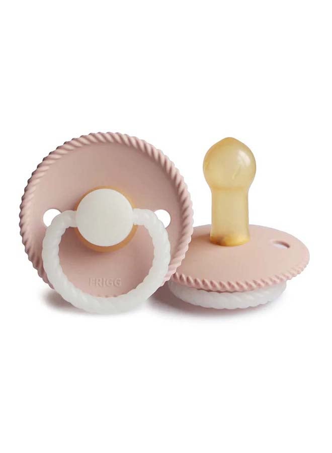 FRIGG Rope Latex Baby Pacifier 6-18M 1-Pack Blush Night - Size 2 - Image 2