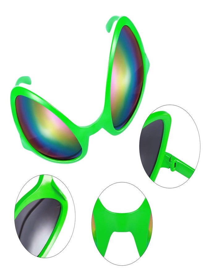 بيميمو نظارات فضائية من بيميمو، 12 قطعة، نظارات شمسية فضائية رائعة، نظارات شمسية بلاستيكية خضراء للحفلات، هدايا للحفلات للكبار والصغار - Image 4