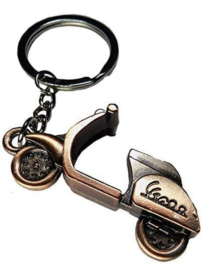 TechPro Metal Copper Vespa Scooter Keychain/Keyring 