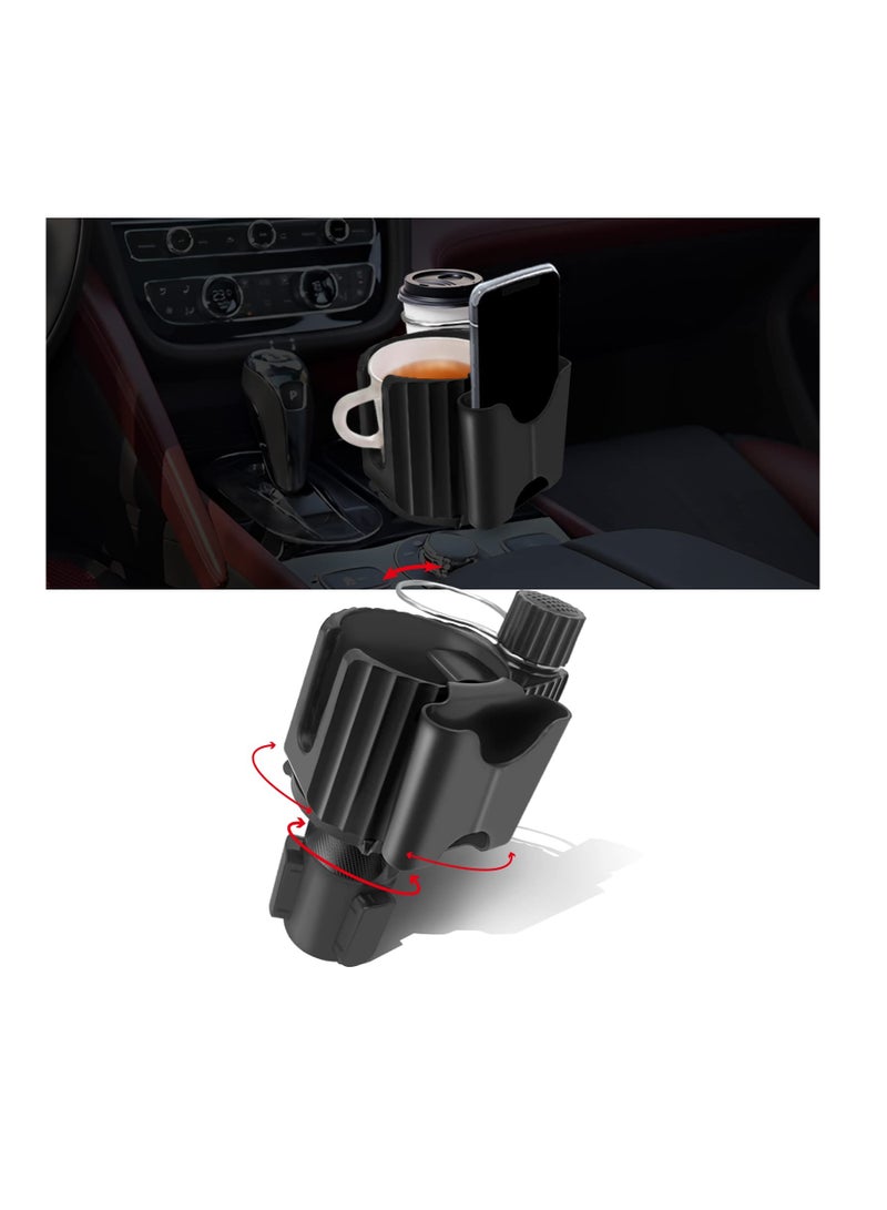 Universal Car Cup Holder Expander with Adjustable Base for Two Cups, Coffee Mugs, Bottles, Phone and Key Organizer, Perfect Truck Accessories for Men - Image 1