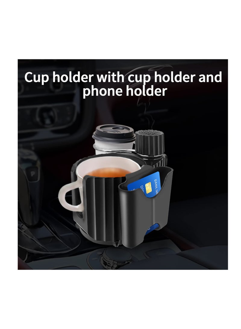 Universal Car Cup Holder Expander with Adjustable Base for Two Cups, Coffee Mugs, Bottles, Phone and Key Organizer, Perfect Truck Accessories for Men - Image 2