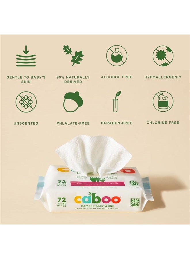 CABOO Baby Wipes, 216 Count, Unscented, Eco-Friendly, Made with Bamboo Viscose, Free from Harsh Chemicals, Plant-Based, Sensitive Skin Formula, BRC, FSC, FDA and ISO Accredited - Image 3