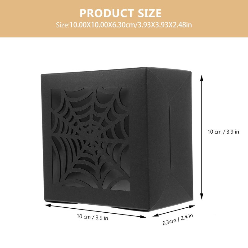 Black Square Cardboard Candy Boxes with PVC Window for Cookies Chocolate Party Treats Packaging - Image 3