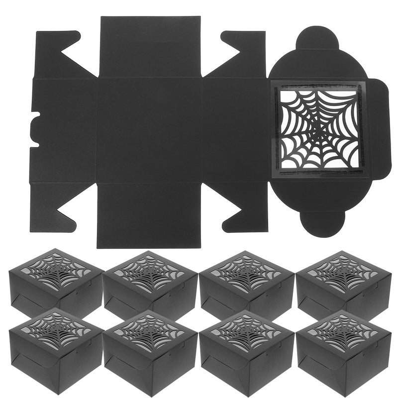 Black Square Cardboard Candy Boxes with PVC Window for Cookies Chocolate Party Treats Packaging - Image 2