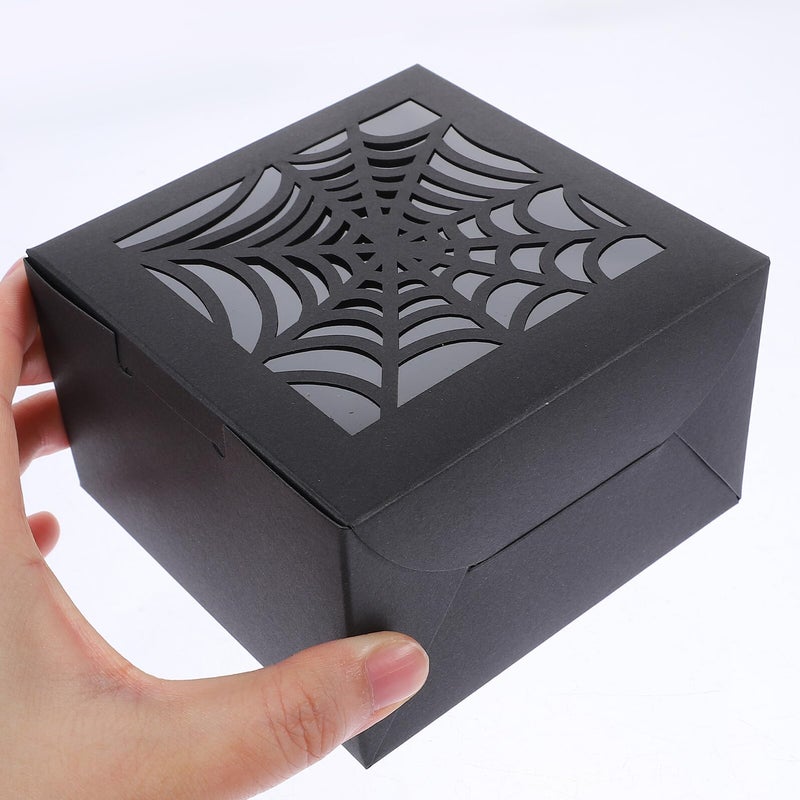Black Square Cardboard Candy Boxes with PVC Window for Cookies Chocolate Party Treats Packaging - Image 5