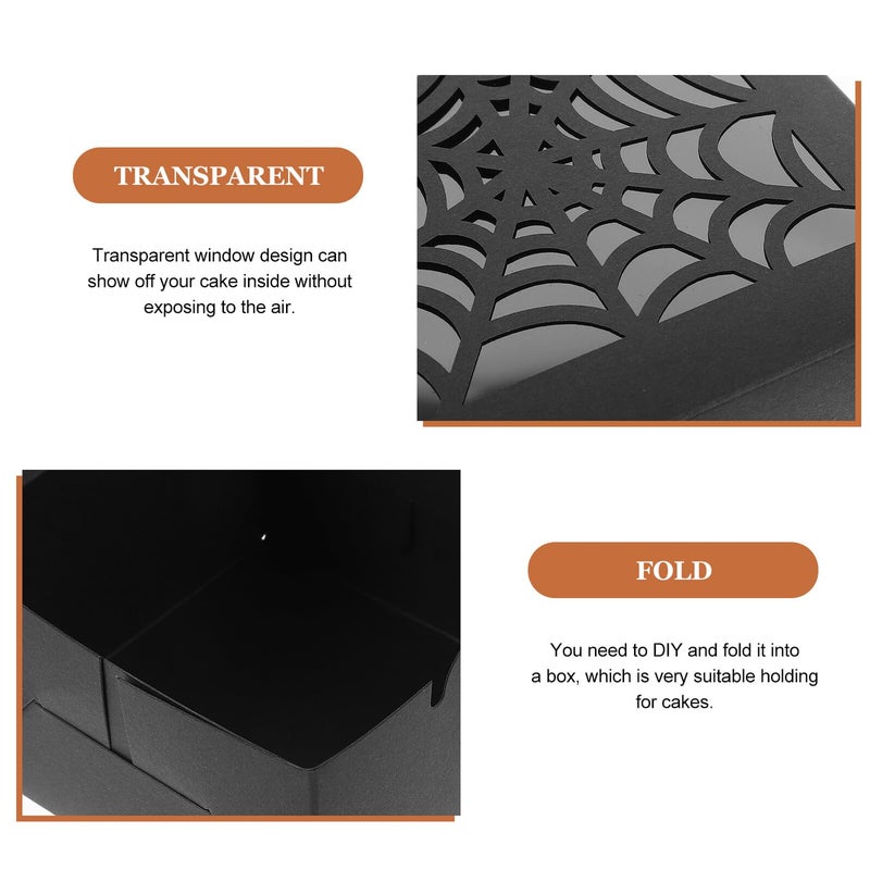 Black Square Cardboard Candy Boxes with PVC Window for Cookies Chocolate Party Treats Packaging - Image 4