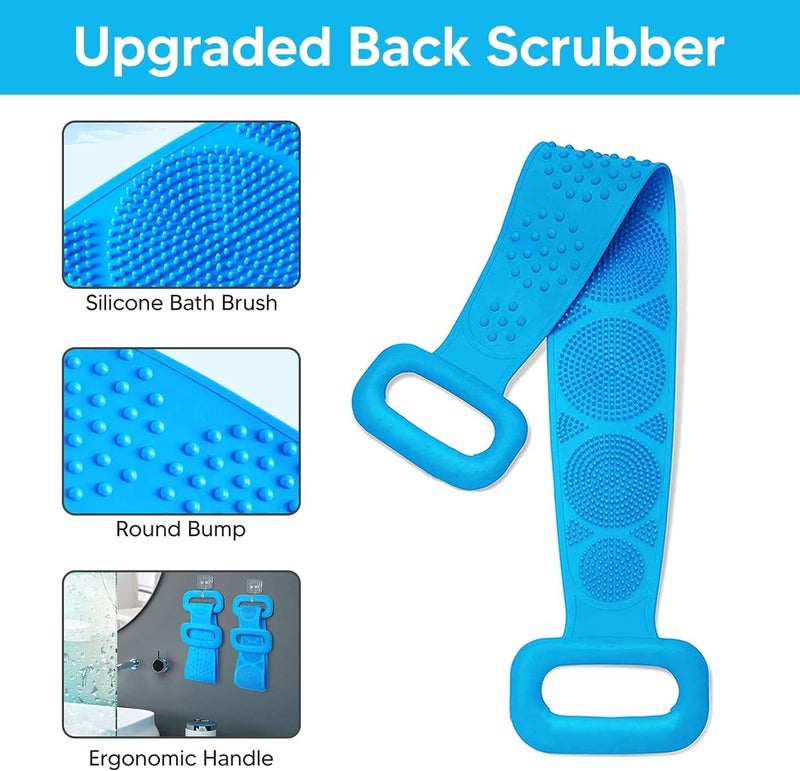 Aternal Back Brush Long Handle for Shower, Bath Brush Belt, Back Scrubber, Shower Body Brush with 4-1 Foot Scrubber Callus Remover - Image 2