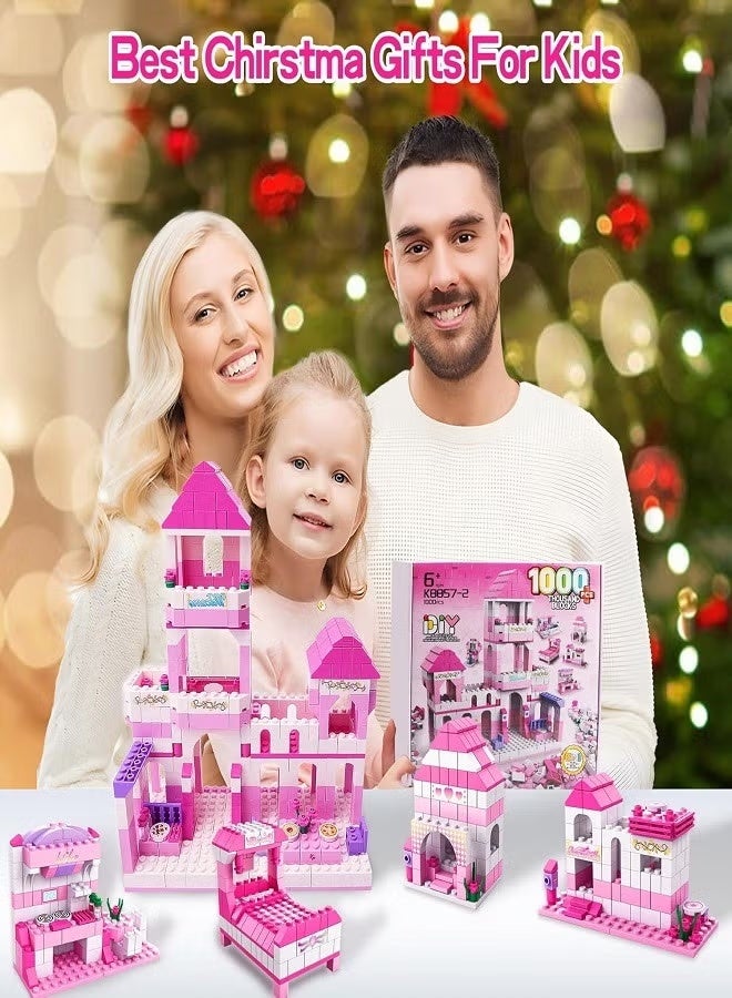 Diy Princess Castle Building Blocks, 6-in-1 Building Toys 1000 Pcs for Girls 6+ - Construction Play Set Educational Toys for Kids Birthday Toy Gift - Image 4