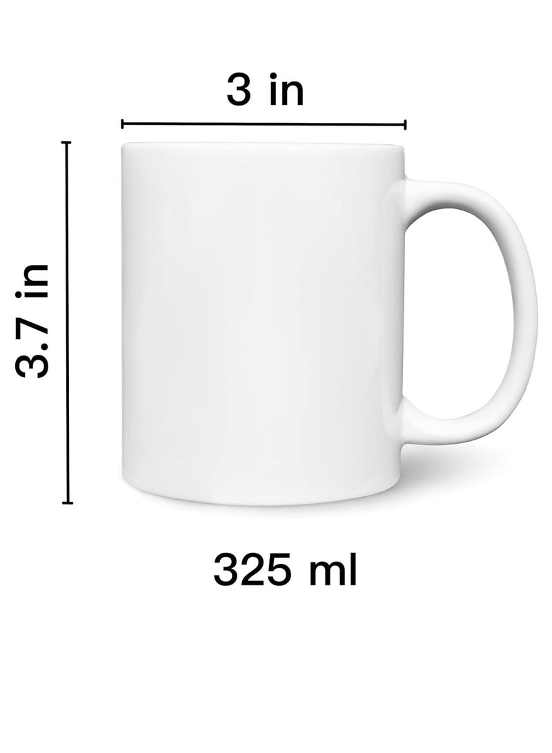 حكاية شمعة مج من السيراميك بطبعة تصميم "باش مهندسة" بلون أبيض - Image 2