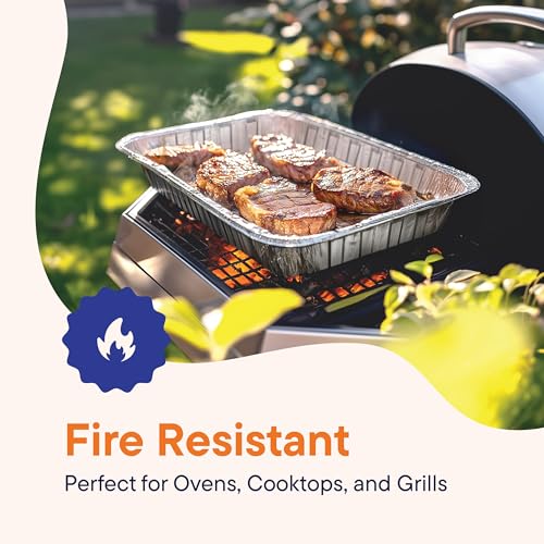 Stack Man Aluminum Pans 9x13 Disposable Aluminum Foil Pans [30-Pack] Large Baking Pan Trays - Heavy Duty Tin Tray Half Size Chafing Dishes. Food Containers for Roasting, Cooking, Heating or Steam Table - Image 4