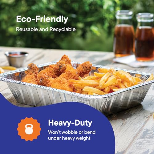 Stack Man Aluminum Pans 9x13 Disposable Aluminum Foil Pans [30-Pack] Large Baking Pan Trays - Heavy Duty Tin Tray Half Size Chafing Dishes. Food Containers for Roasting, Cooking, Heating or Steam Table - Image 5