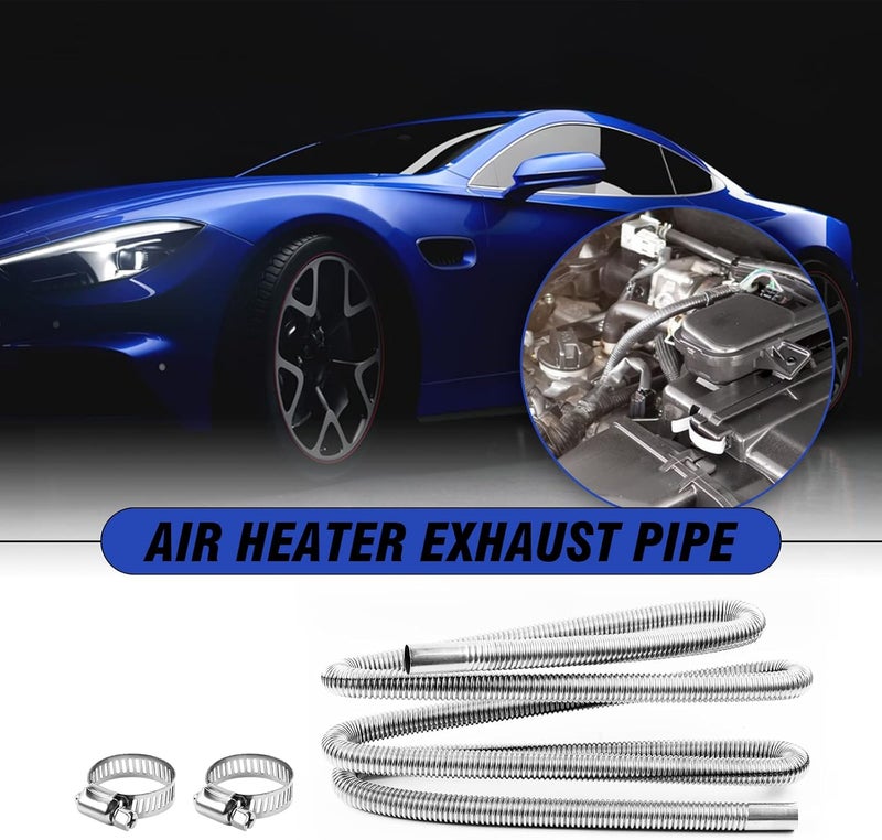 DTNESS 200cm Diesel Heater Exhaust Pipe with Clamps, 1"/2.5cm Stainless Steel Parking Air Heater Generator Hose, 78" Diesel Gas Vent Hose - Image 4