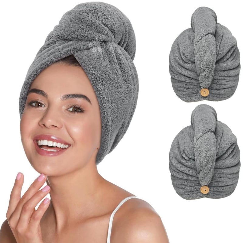 Kayru Hair Towel Wrap Bathrobe Magic Hair Absorbent Towel Hair-Drying Warp Towel Super Hair Dry Cap Salon Towel Quick-Drying Microfiber 500 GSM Bath Towel (Multicolor) (Pack of 1) - Image 1