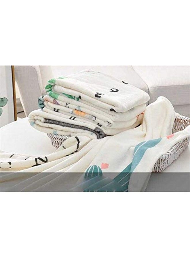 Baby Bucket - Newborn Boy'S And Girl'S Printed Monthly Milestone Soft Flannel Month Blanket (40 X 30 Inches Flower And Butterfly) - Image 1