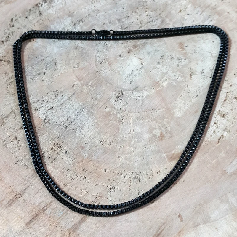 شافين Black 75 cm. 2mm. Men's Steel Chain de93